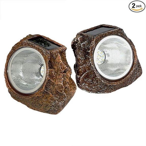 EiGreen Solar Rock Lights 2-Pack Waterproof Garden Spotlights