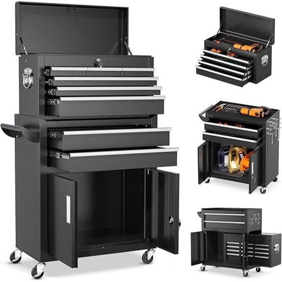 INTERGREAT 8-Drawer Rolling Tool Chest with Wheels