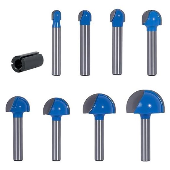 8-Piece Router Bits Set with Various Diameters