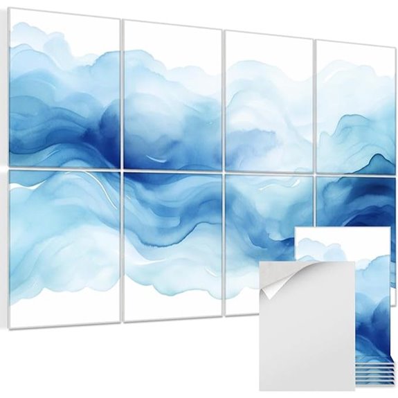 8-Pack Acoustic Wall Art Panels with Adhesive