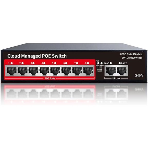 STEAMEMO 8-Port Managed PoE Ethernet Switch