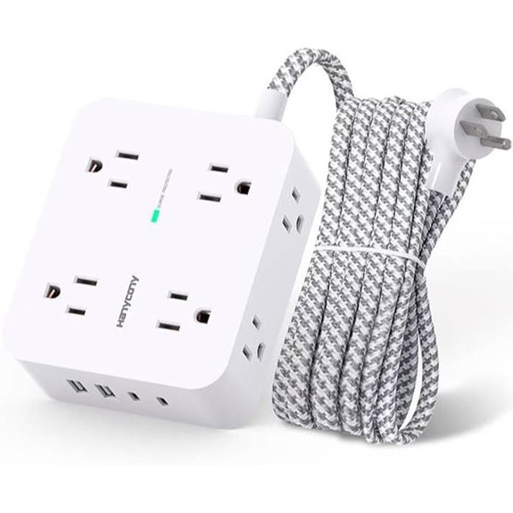 HANYCONY 8-Outlet Power Strip with USB Charging