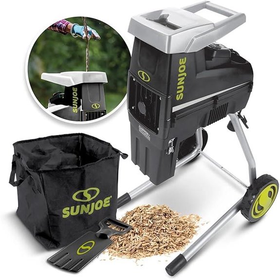 Sun Joe Electric Wood Chipper & Shredder with Bag