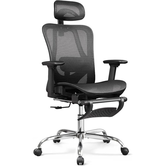 DEVAISE Ergonomic Mesh Office Chair with Footrest
