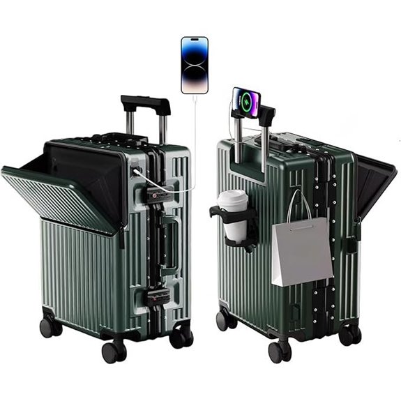 Zipperless Expandable Polycarbonate Carry-On Suitcase