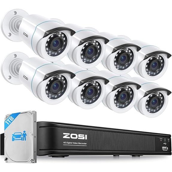 ZOSI 5MP H.265+ Security Camera System with 8 Cameras