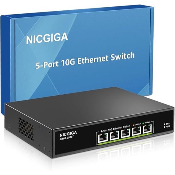 5-Port 10G Ethernet Switch Unmanaged Rack Mount