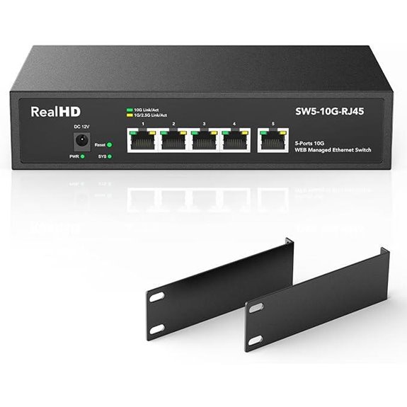5-Port 10Gb Ethernet Switch with Rack Mount