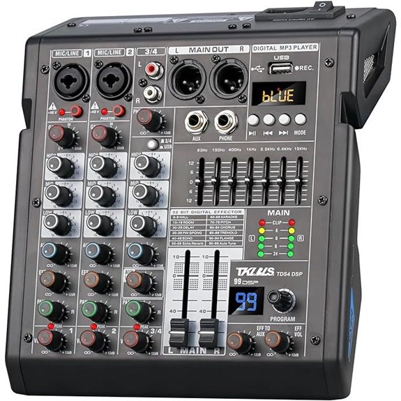 4-Channel Audio Mixer with DSP and EQ