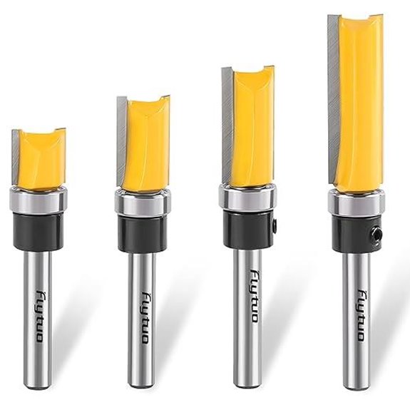 4PCS Flush Trim Router Bit Set for Woodworking