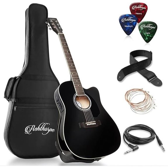 Ashthorpe Full-Size Acoustic-Electric Guitar Package