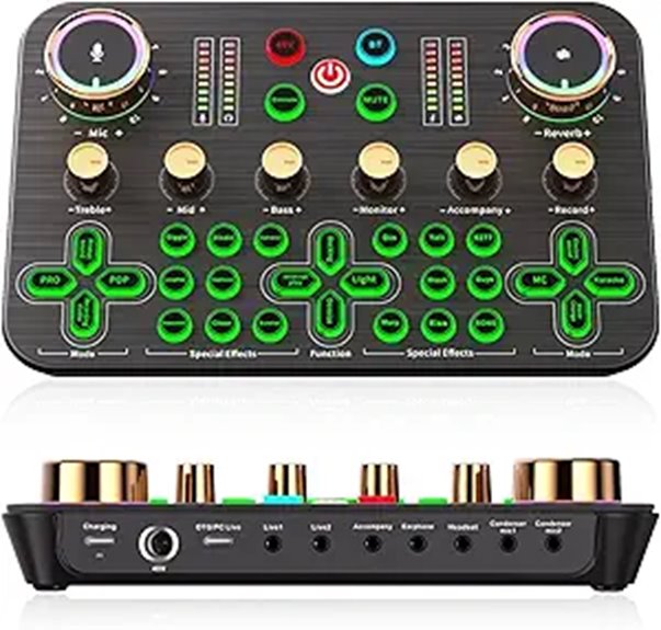 Facmogu K600 Gaming Audio Mixer with Microphone Support