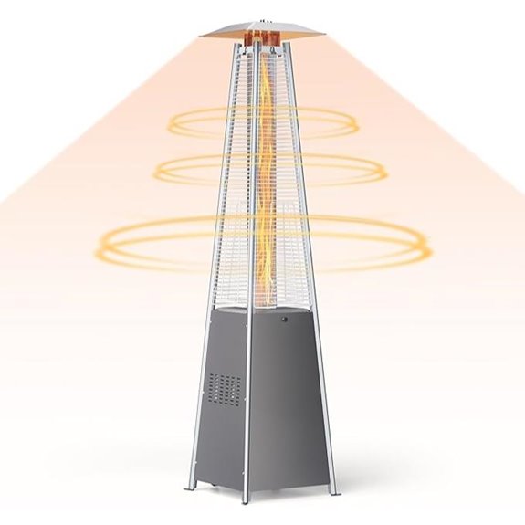 Pyramid Propane Patio Heater with Glass Flame