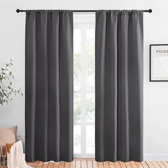 NICETOWN Blackout Curtains 84 Inches 2 Panels Gray