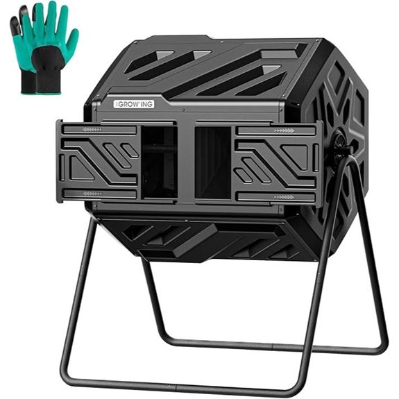 THEGROW'ING 43 Gal Outdoor Compost Tumbler Bin