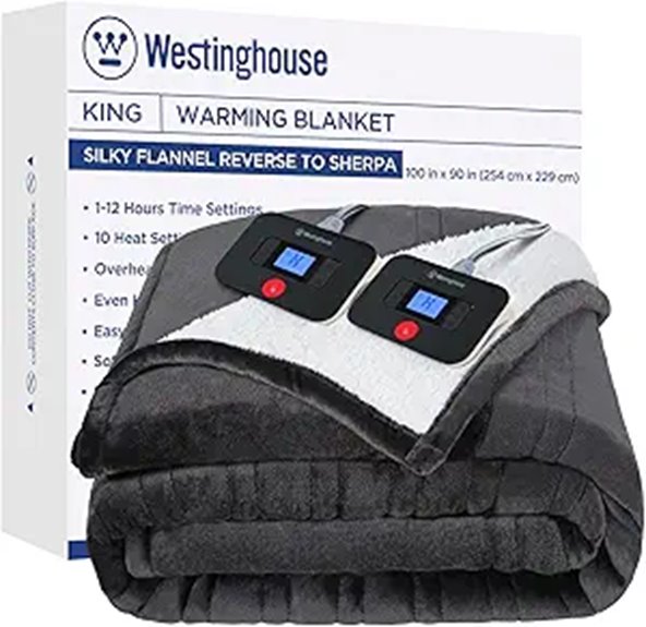 Westinghouse King Heated Blanket with 10 Settings