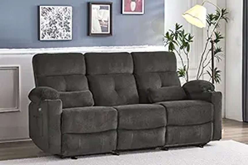 80 Reclining Sofa with Heat Massage & USB