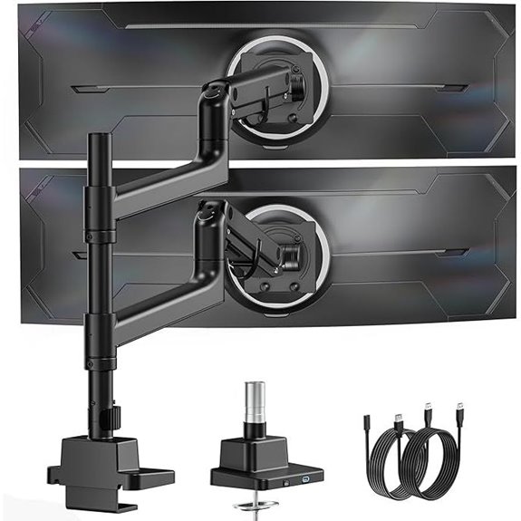 monTEK Dual Ultrawide Monitor Arm Adjustable Heavy-Duty