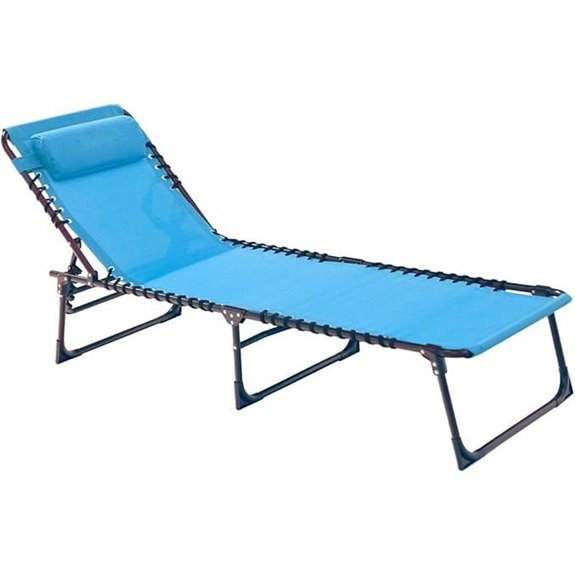Folding Patio Lounge Chair with Pillow 400lb Capacity