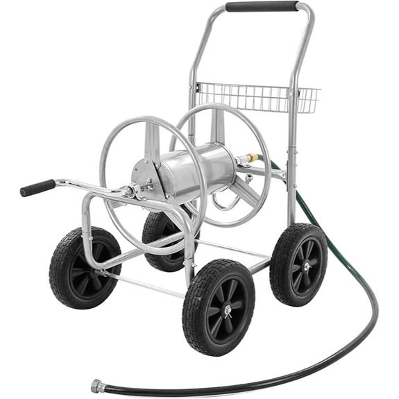 VEVOR Hose Reel Cart with 250ft Capacity and Storage