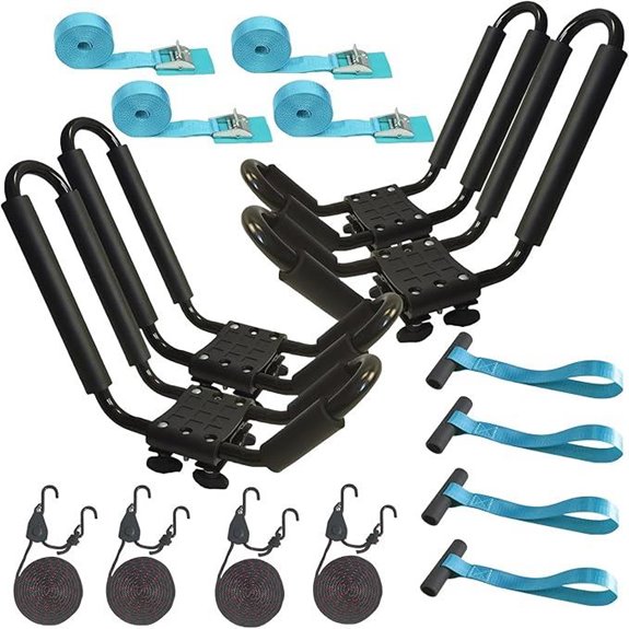 Heavy Duty Kayak Rack with Tie-Mounts for Roof Top