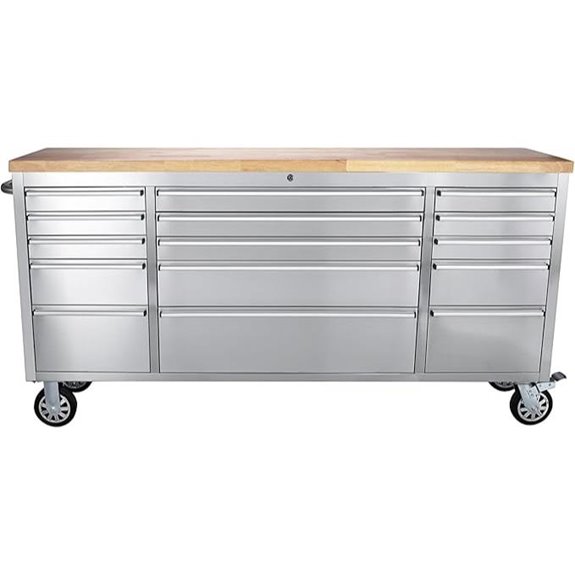 Heavy Duty 72 Rolling Tool Chest with Workbench