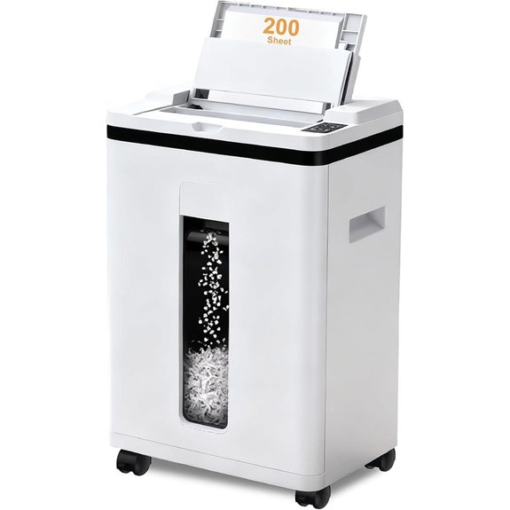 Heavy Duty Auto Feed Paper Shredder with Casters