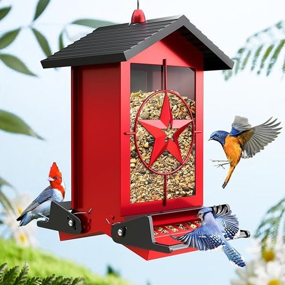 Squirrel-Proof Metal Bird Feeder with Large Capacity