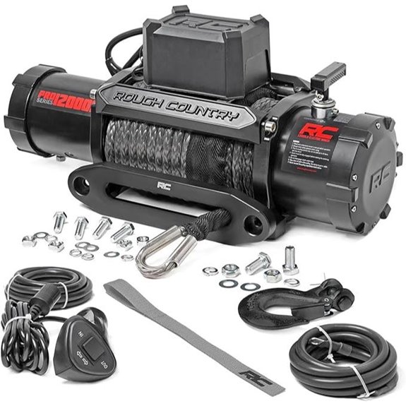 Rough Country 12,000LB PRO Electric Winch with Synthetic Rope