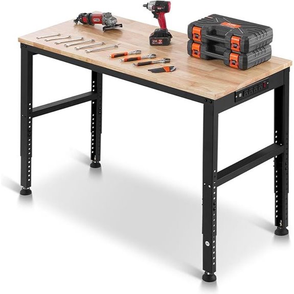 VEVOR Adjustable Heavy Duty Workbench with Power Outlets