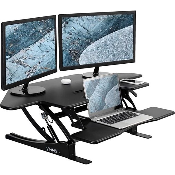 VIVO 43 Corner Height Adjustable Sit-Stand Desk