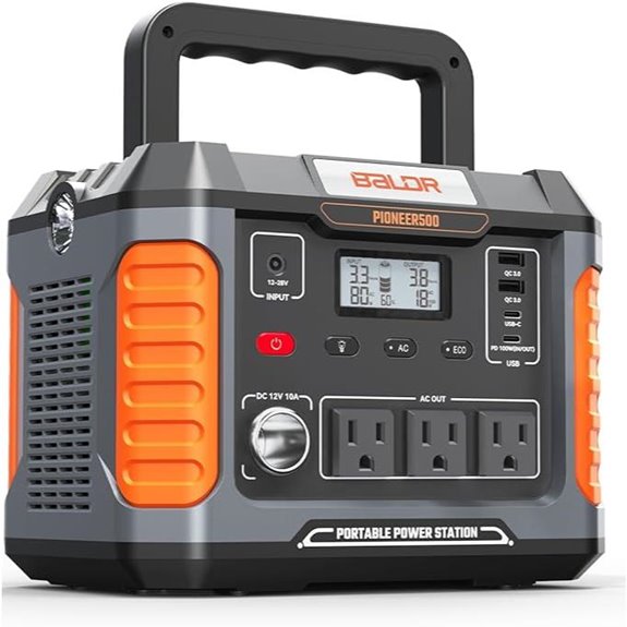 BALDR 500W Portable Power Station with Solar Charging