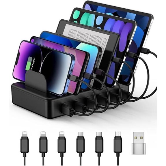 Creative 50W 6-Port Multi Charger Station with Cables