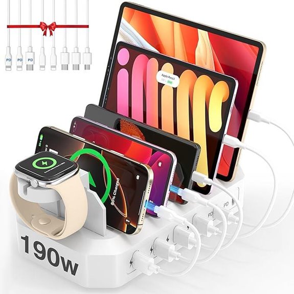 190W 6-Port Fast Charging Station for Multiple Devices