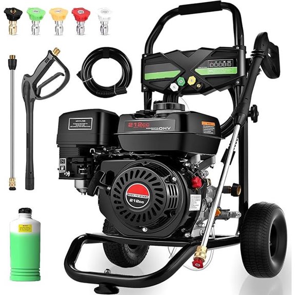 Max 4200PSI Gas Power Washer with Nozzles and Foam