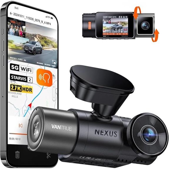 Vantrue N2X 2.7K Dash Cam with GPS and Night Vision