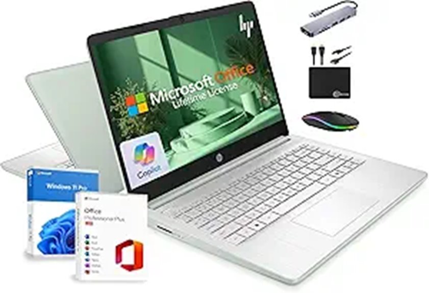 HP 14 Business Laptop with MS Office & AI
