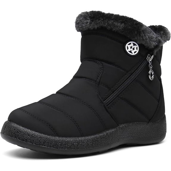 Hsyooes Women's Warm Fur-Lined Winter Snow Boots