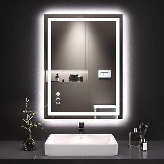 illuminated bathroom mirror with memory