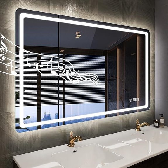 illuminated bluetooth mirror