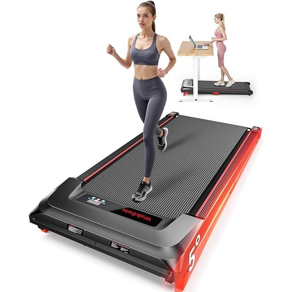 Incline Walking Pad Treadmill with Remote and LED Display