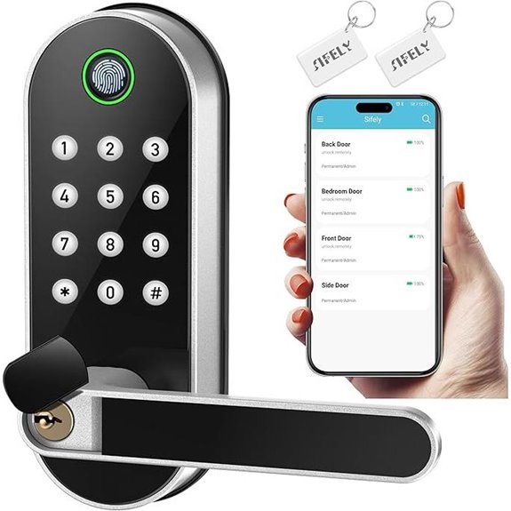 Smart Door Lock with Handle & Keypad Keyless Entry
