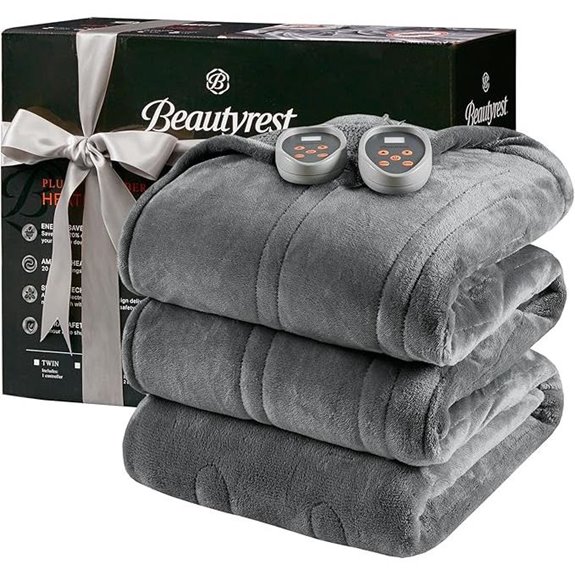 Beautyrest Heated Electric Blanket King Grey