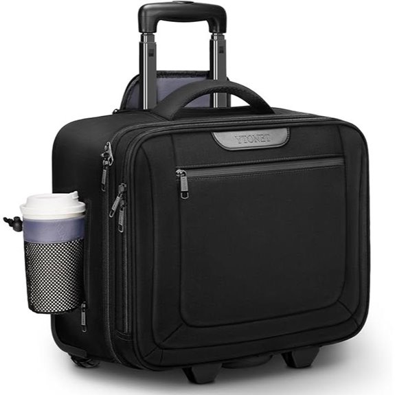 Ytonet Rolling Laptop Bag with Cup Holder