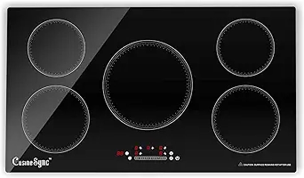 36-Inch Electric Induction Cooktop with 5 Burners