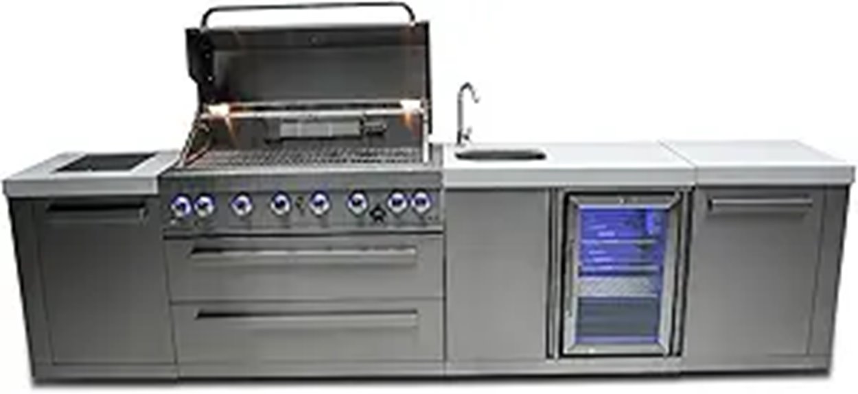 Mont Alpi 44-inch 6-Burner Outdoor Kitchen Grill
