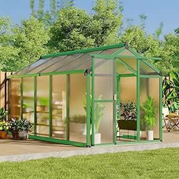 Large Outdoor Greenhouse with Roof Vent and Lockable Door