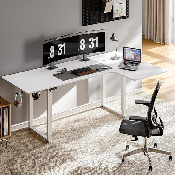 ONBRILL L-Shaped Electric Standing Desk 71x43 Inches