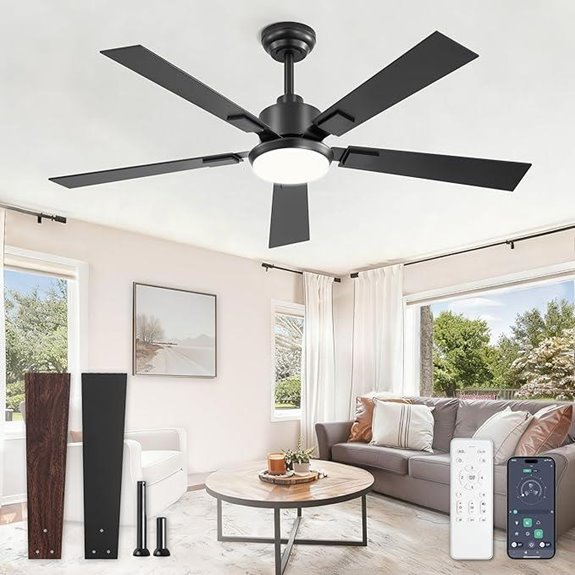 52-Inch Smart Ceiling Fan with Lights Remote & App