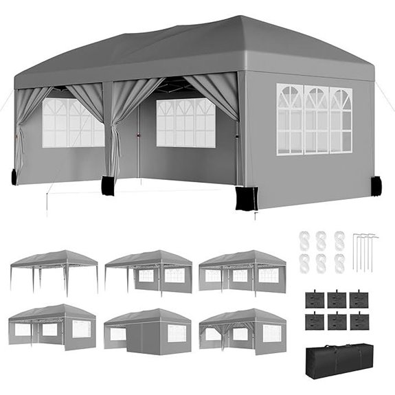 10X20FT Wedding Tent with Sidewalls and Storage Bag